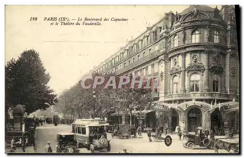 Cartes postales Paris Le Boulevard des Capucines et le Theatre du Vaudeville