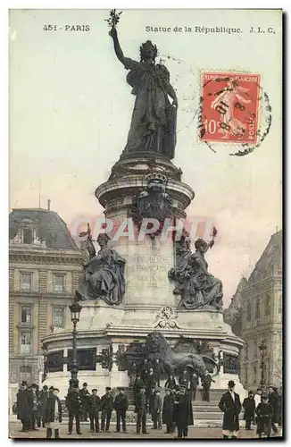 Cartes postales Paris Statue de la Republique