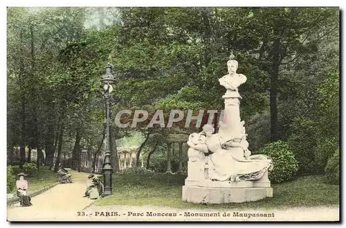 Ansichtskarte AK Paris Parc Monceau Monument de Maupassant