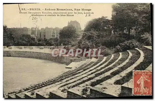 Cartes postales Paris Arenes Romaines Rue Monge