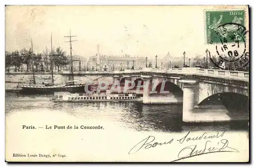 Cartes postales Paris Le Pont de la Concorde Bateaux