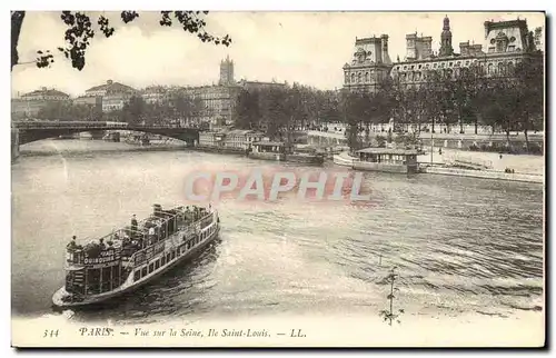 Cartes postales Paris Vue sur la Seine lle Saint Louis Peniche Quinquina