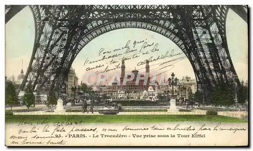 Cartes postales Paris Le Trocadero Vue prise sous la Tour Eiffel