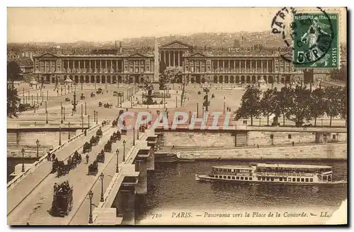 Ansichtskarte AK Paris Panorama vers la Place de la Concorde Peniche