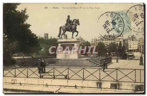 Cartes postales Paris Statue de Henri lV sur le Pont Neuf