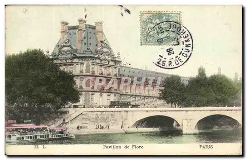 Cartes postales Pavillon de Flore Paris Louvre