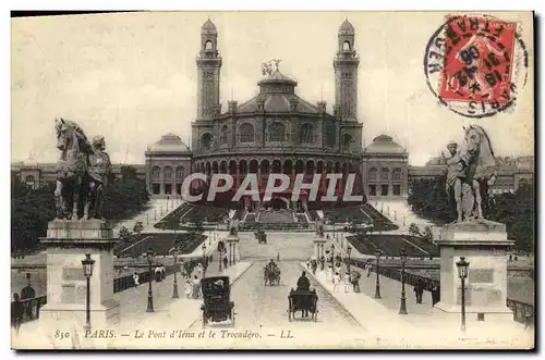 Ansichtskarte AK Paris Le Pont d Iena et le Trocadero