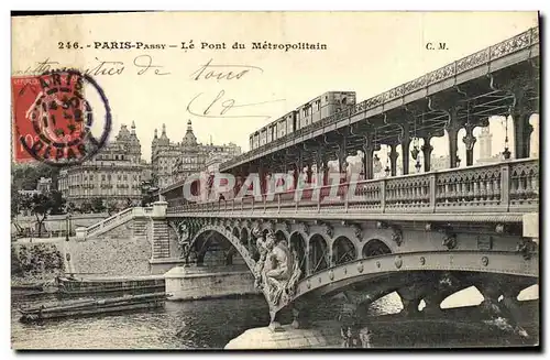 Cartes postales Paris Passy Le Pont du Metropolitain Metro