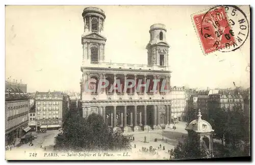 Ansichtskarte AK Paris Saint Sulpice et la Place