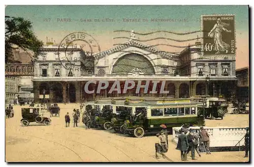 Cartes postales Paris Gare de l Est Entree du Metropolitain Metro