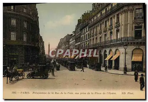 Cartes postales Paris Perspective de la Rue de la Paix vue prise de la Place de l Opera