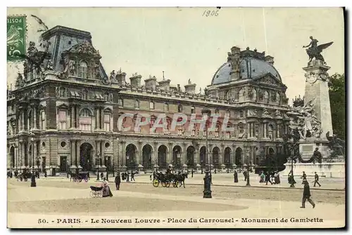 Ansichtskarte AK Paris Le Nouveau Louvre Place du Carrousel Monument de Gambetta