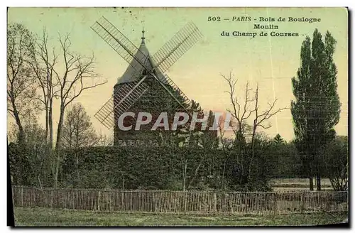 Cartes postales Paris Bois de Boulogne Moulin du Champ de Courses carte toilee