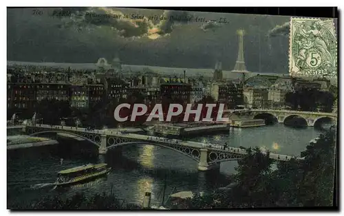 Cartes postales Paris Panorama sur la Seine pris du pont des Arts Tour Eiffel