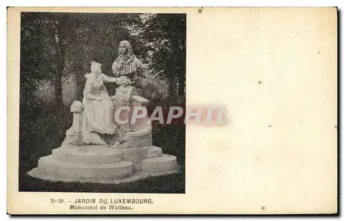 Ansichtskarte AK Paris Jardin du Luxembourg Monument de Watteau senat