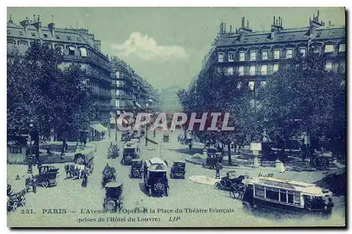 Ansichtskarte AK Paris L Avenue de l Opera et la Place du Theatre Francais