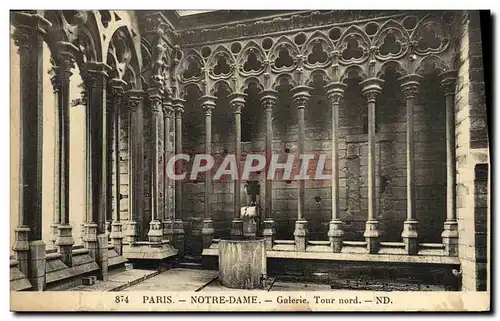 Cartes postales Paris Eglise Notre Dame Galerie Tour nord