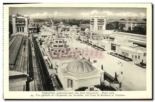 Cartes postales Exposition Internationale des Arts Decoratifs Paris Vue generale de l Esplande des Invalides