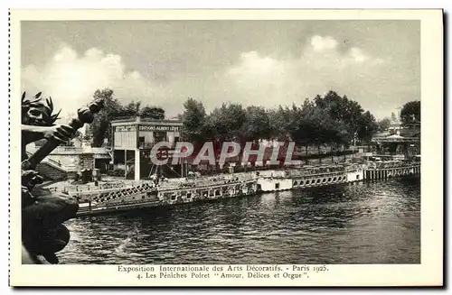 Cartes postales Exposition Internationale des Arts Decoratifs Paris Les Peniches Poiret Amour Delices et Orgue