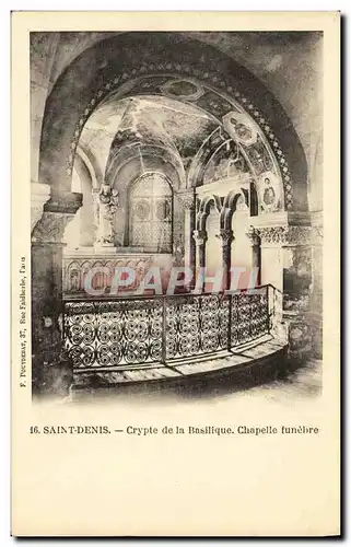 Ansichtskarte AK Saint Denis Crypte de la Basilique Chapelle funebre