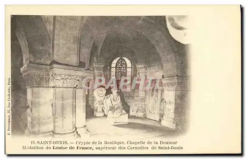 Ansichtskarte AK Saint Denis Crypte de la Basilique Chapelle de la Douleur Medaillon de louis de France superieur