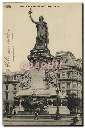 Ansichtskarte AK Paris Monument de la Republique Lion