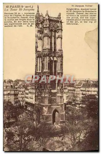 Cartes postales Paris La Tour St Jacques