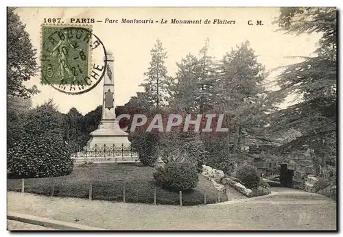 Cartes postales Paris Parc Montsouris Le Monument de Flatters