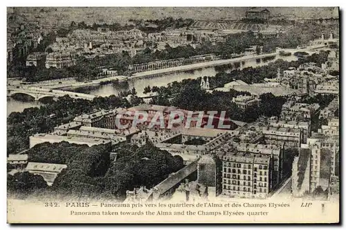 Ansichtskarte AK Paris Panorama pris les quartiers de l Alma des Champs Elysees