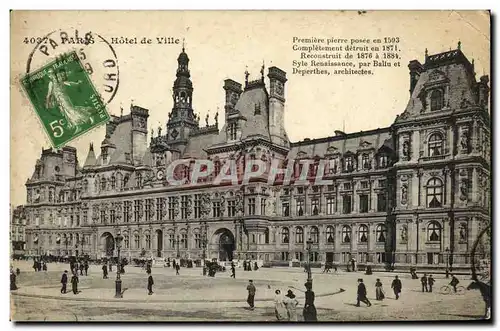 Cartes postales Paris Hotel de Ville