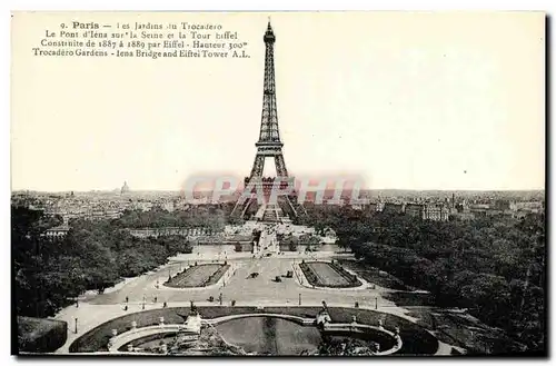 Ansichtskarte AK Paris Les jardins du Trocadero Tour Eiffel