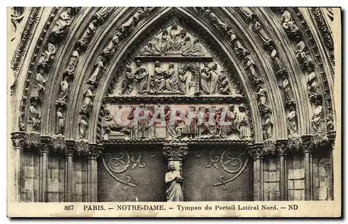 Ansichtskarte AK Paris Notre Dame Tympan du Portail Lateral Nord