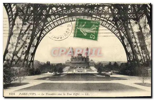 Cartes postales Paris Le Trocadero sous la Tour Eiffel