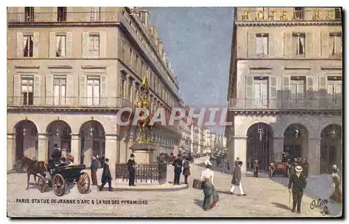 Ansichtskarte AK Paris Statue de Jeanne d Arc La Rue des Pyramides