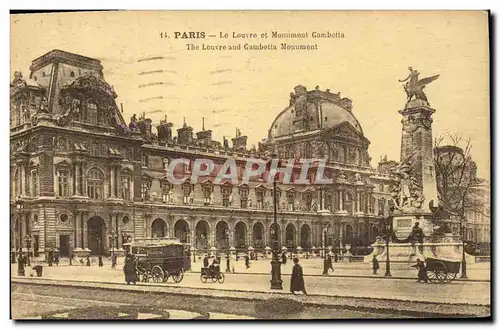 Ansichtskarte AK Paris Le Louvre et le monument Gambetta