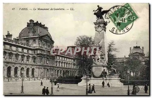 Cartes postales Paris Le Monument de Gambetta