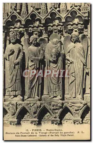 Ansichtskarte AK Paris Notre Dame Statues du portail de la vierge Portail de gauche