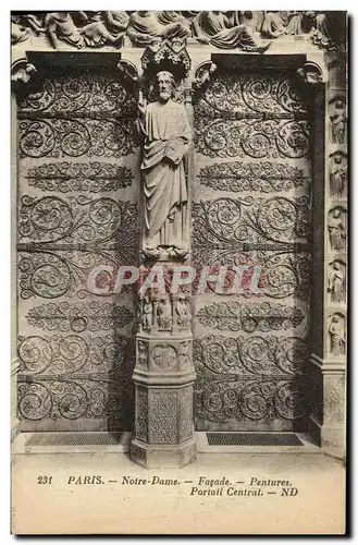 Ansichtskarte AK Paris Notre Dame Facade Pentures Portail central