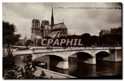 Ansichtskarte AK Paris Le Pont de L Archeveche et l Eglise Notre Dame