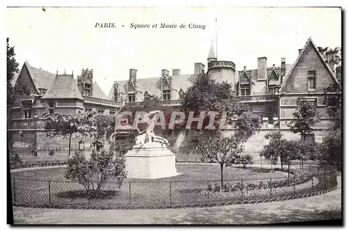 Cartes postales Paris Square et Musee de Cluny