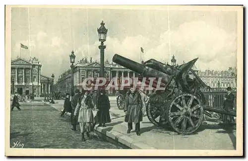 Ansichtskarte AK Paris Canon trophee place de la Concorde Militaria