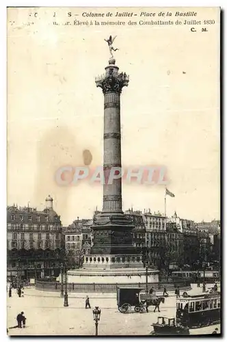 Cartes postales Paris Colonne de Juillet Place de la Bastille