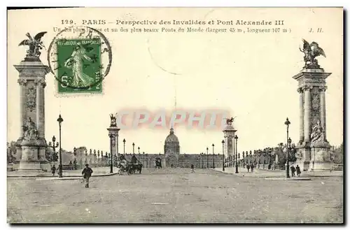 Ansichtskarte AK Paris Perspective des Invalides et pont Alexandre III