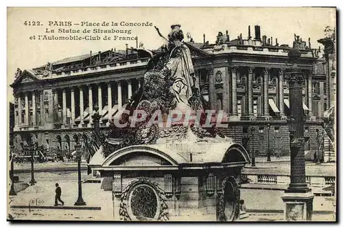 Ansichtskarte AK Paris Place de la Concorde La Statue de Strasbourg