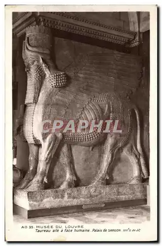 Cartes postales Paris Musee Du Louvre Taureau aile a face humaine Palais de Sargon