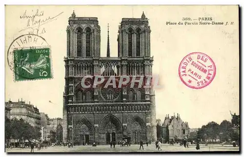 Cartes postales Paris Place du Parvis Notre Dame