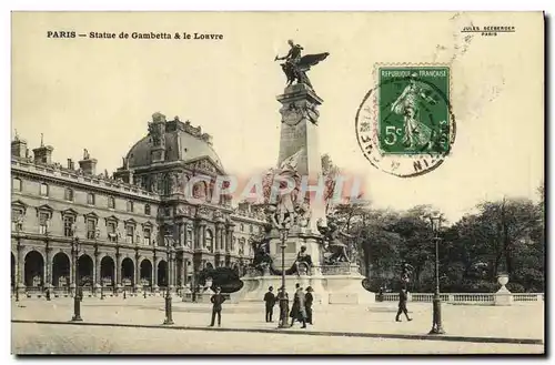 Ansichtskarte AK Paris Statue de Gambetta le Louvre