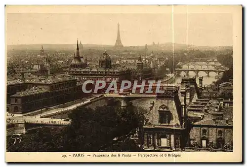 Ansichtskarte AK Paris Panorama des Ponts Perspective des 8 ponts