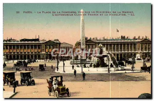 Cartes postales Paris La Place De La Concorde Vue Sur Le Ministere De La marine