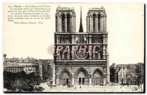 Cartes postales Paris Notre Dame et le Parvis